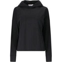 Bluza damska z kapturem Athlecia Guyana. Czarne bluzy sportowe damskie Athlecia, bez wzorów, ze skóry, bez ramiączek, z kapturem. Za 266.50 zł.