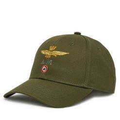 Czapka z daszkiem Aeronautica Militare. Zielone czapki męskie AERONAUTICA MILITARE, bez wzorów. Za 119.99 zł.