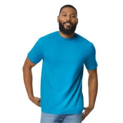 Koszulka Unisex Dla Dorosłych Softstyle Midweight. Niebieskie bluzki damskie Gildan, m, bez wzorów, sportowe, bez kołnierzyka, bez ramiączek. Za 44.99 zł.