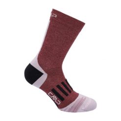 Skarpety trekkingowe uniseks TREKKING SOCK MID MICROLON lekkie amortyzujące. Czerwone skarpetki damskie CMP, bez wzorów. Za 69.99 zł.