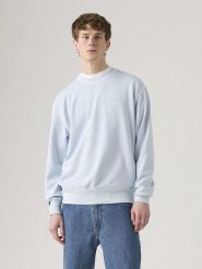 Levi's Sweter w kolorze błękitnym rozmiar: XL. Niebieskie swetry męskie Levi's, s, bez wzorów, z bawełny, bez kołnierzyka. Za 113.63 zł.
