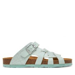 Klapki Dr. Brinkmann. Zielone klapki damskie Dr. Brinkmann, bez wzorów, bez obcasa. Za 219.99 zł.