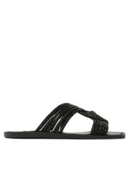 Steve Madden Klapki Neles SM11002423-00G Czarny. Czarne klapki damskie Steve Madden, bez wzorów, z tworzywa sztucznego, bez obcasa. Za 299.99 zł.