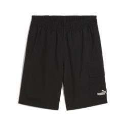 Męskie szorty bojówki Essentials 9" z logo No.1 PUMA. Czarne szorty męskie Puma, bez wzorów, z poliesteru, klasyczne. Za 159.00 zł.
