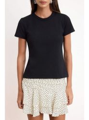 Trendyol Koszulka w kolorze czarnym rozmiar: XL. Czarne bluzki damskie Trendyol, xl, bez wzorów, z bawełny, bez kołnierzyka. Za 52.99 zł.