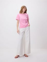 T-shirt z bawełny merceryzowanej - inny. T-shirty damskie Reserved, l, bez wzorów, z bawełny, bez kołnierzyka. Za 79.99 zł.