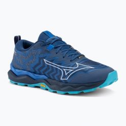 Buty do biegania męskie Mizuno Wave Daichi 8 GTX. Niebieskie obuwie do biegania damskie Mizuno, mizuno wave. Za 749.99 zł.