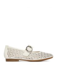 Remonte Baleriny CEO-D0K16-80 Biały. Białe baleriny damskie Remonte, bez wzorów, ze skóry, bez obcasa. Za 369.99 zł.