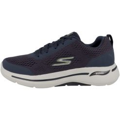 Buty sportowe Sneakersy męskie, Skechers Go Walk Arch Fit. Niebieskie buty sportowe na co dzień męskie Skechers, z tkaniny, bez zapięcia. Za 369.00 zł.