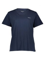 Pepe Jeans Koszulka w kolorze granatowym rozmiar: L. Niebieskie t-shirty damskie Pepe Jeans, l, bez wzorów, z bawełny, bez kołnierzyka. Za 59.95 zł.