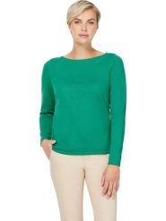 Heine Sweter w kolorze zielonym rozmiar: 40. Zielone swetry klasyczne damskie Heine, z bawełny, bez kołnierzyka. Za 64.95 zł.