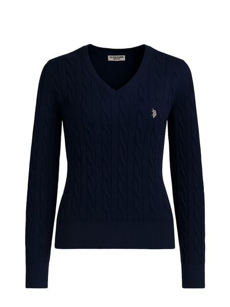 U.S. Polo Assn. Sweter w kolorze granatowym rozmiar: XL. Niebieskie swetry klasyczne damskie U.S. Polo Assn., s, z bawełny, bez kołnierzyka. Za 174.43 zł.
