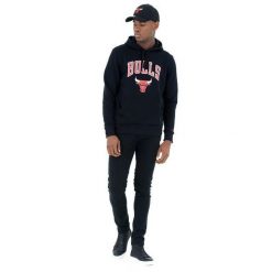Bluza z kapturem Chicago Bulls. Czarne bluzy z kapturem męskie New Era, m, z bawełny. Za 294.50 zł.
