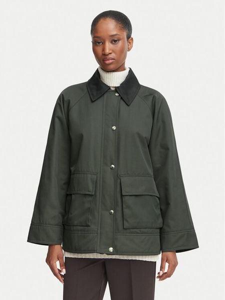 Marella Kurtka przejściowa Emme by Marella Rafia 2625026011 Zielony ciemny Regular Fit. Zielone kurtki damskie Marella, bez wzorów, z syntetyku, bez kaptura. Za 1,229.00 zł.