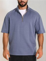 Bluza z krótkim rękawem - niebieski. Niebieskie bluzy bez kaptura męskie Sinsay, l. W wyprzedaży za 19.99 zł.