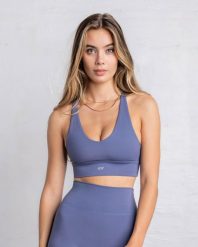 Biustonosz sportowy V Essential Sporty - Storm. Niebieskie biustonosze sportowe damskie JOY STUDIO, bez wzorów, z materiału. Za 142.00 zł.