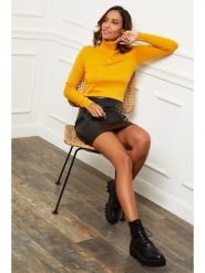 Soft Cashmere Golf w kolorze żółtym rozmiar: 34/36. Żółte golfy damskie Soft Cashmere, bez wzorów, z kaszmiru, bez ramiączek. Za 108.74 zł.