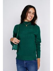 ASSUILI Sweter w kolorze ciemnozielonym rozmiar: 34. Zielone golfy damskie Assuili, z kaszmiru, bez kołnierzyka. Za 95.92 zł.