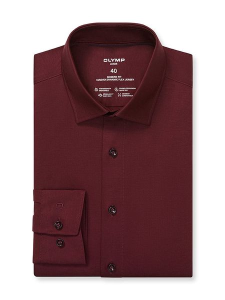 OLYMP Koszula "Luxor" - Modern fit - w kolorze bordowym rozmiar: 40. Czerwone koszule męskie Olymp, bez wzorów, z bawełny, bez kołnierzyka, bez ramiączek. Za 113.63 zł.