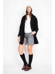 ASSUILI Płaszcz przejściowy w kolorze czarnym rozmiar: 34. Czarne płaszcze damskie Assuili, bez wzorów, z wełny, klasyczne. Za 413.99 zł.