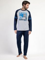 Star Wars Piżama "Star Wars" w kolorze granatowym rozmiar: S. Niebieskie piżamy męskie Star Wars, s, bez wzorów, bez ramiączek. Za 165.99 zł.