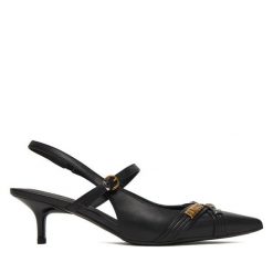 Czółenka PINKO. Czarne czółenka damskie Pinko, bez wzorów, bez obcasa. Za 1,099.00 zł.