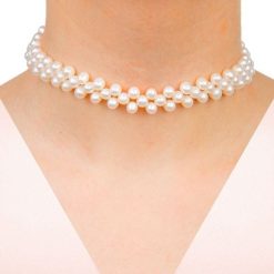 Naszyjnik chocker ażurowy. Białe naszyjniki damskie Enaya, do pracy, pozłacane. Za 743.00 zł.
