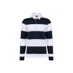 Koszulka polo w paski, długi rękaw Kariban. Niebieskie koszulki polo męskie KARIBAN, xl, bez wzorów, z bawełny, bez ramiączek. Za 247.00 zł.
