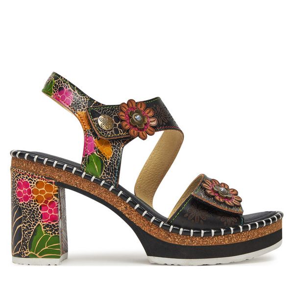 Sandały Laura Vita. Czarne sandały damskie Laura Vita, bez wzorów, bez obcasa, na słupku. Za 369.99 zł.