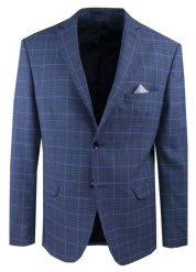 Lekka, Wełniana Marynarka - MEN'SFIELD - Granatowa, w Kratkę. Niebieskie marynarki męskie MEN'SFIELD, bez wzorów, z materiału. Za 675.00 zł.