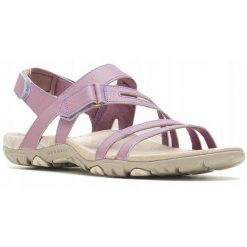 Sandały trekkingowe dla kobiet Merrell SANDSPUR ROSE. Czerwone sandały damskie MERRELL, bez wzorów, bez obcasa. W wyprzedaży za 279.99 zł.