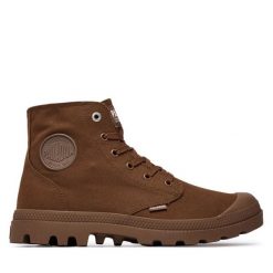 Trapery Palladium. Brązowe trapery damskie Palladium, bez obcasa. Za 349.99 zł.