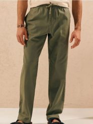Spodnie straight fit - zielony. Zielone spodnie materiałowe męskie Sinsay, bez wzorów. Za 49.99 zł.