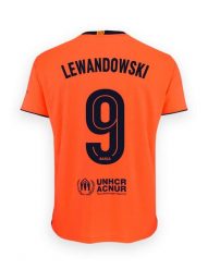 Koszulka kibica FC Barcelona 25-26 Premium Away Replica – Lewandowski 9. Brązowe t-shirty damskie FC Barcelona, s, z materiału, bez ramiączek, do piłki nożnej. Za 285.88 zł.