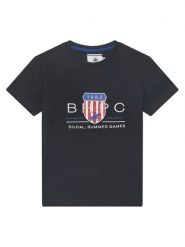 Beverly Hills Polo Club T-Shirt P-SS26B-TS414011 Granatowy Regular Fit. Niebieskie t-shirty chłopięce Beverly Hills Polo Club, bez wzorów, z bawełny, bez ramiączek. Za 129.99 zł.