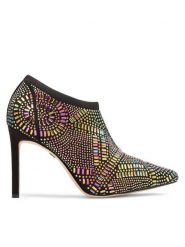 Nine West Botki MAJDY FF-1717 Czarny. Czarne botki damskie Nine West, z materiału, bez obcasa, na szpilce, bez zapięcia. Za 209.99 zł.