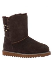 NICEBAY Skórzane botki zimowe "Blackbird" w kolorze brązowym rozmiar: 36. Brązowe botki damskie Nicebay, na zimę, z materiału, bez obcasa, bez zapięcia. Za 213.69 zł.