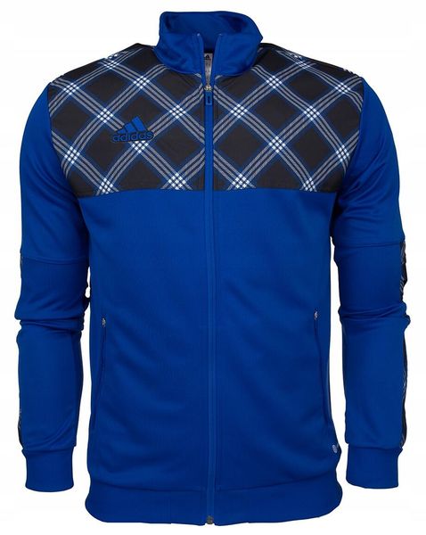 Bluza męska adidas Tiro Track. Niebieskie bluzy bez kaptura męskie Adidas, m, z materiału. Za 208.99 zł.