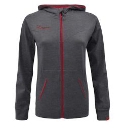 Bluza z kapturem OSHA damska szara ciemnoróżowa. Czerwone bluzy sportowe damskie Legea, bez wzorów, bez ramiączek, długie, z kapturem. W wyprzedaży za 68.00 zł.