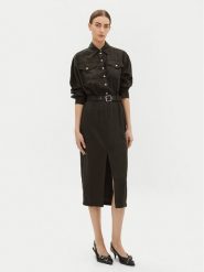PINKO Sukienka codzienna Affettatrice 104147 Zielony Regular Fit. Zielone sukienki damskie Pinko, na co dzień, bez wzorów, z lyocellu, bez kołnierzyka, bez ramiączek, proste. Za 859.99 zł.