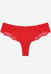 Czerwone Majtki Stringi Ozdobione Koronką Phisoris. Czerwone stringi damskie Renee, xl, bez wzorów, z koronki. Za 12.99 zł.