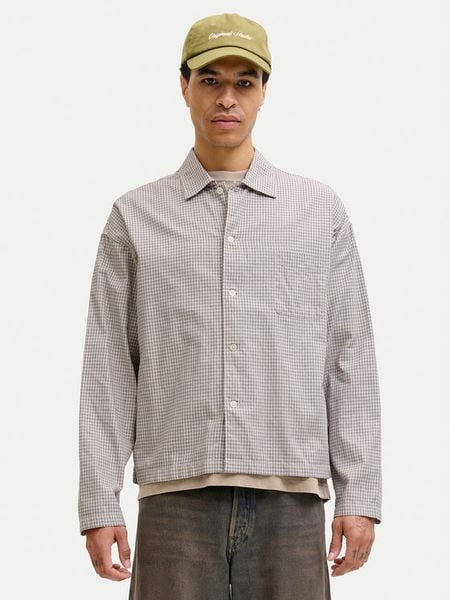 Jack & Jones Koszula Austin 12277479 Beżowy Loose Fit. Brązowe koszule męskie Jack & Jones, l, bez wzorów, z bawełny, bez kołnierzyka, bez ramiączek. Za 169.99 zł.