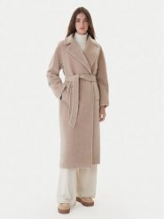 Weekend Max Mara Płaszcz wełniany Tempera 2525016082 Beżowy Regular Fit. Brązowe płaszcze damskie Weekend Max Mara, na zimę, bez wzorów, z wełny. Za 3,779.00 zł.