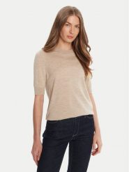 BOSS Sweter Farbella 50544996 Beżowy Slim Fit. Brązowe swetry klasyczne damskie Boss, s, z wełny, bez kołnierzyka. Za 499.99 zł.