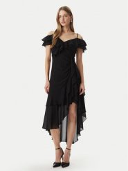 Morgan Sukienka koktajlowa 251-RJOLIE Czarny Regular Fit. Czarne sukienki damskie Morgan, bez wzorów, z syntetyku, wizytowe, bez kołnierzyka, bez ramiączek. Za 399.99 zł.