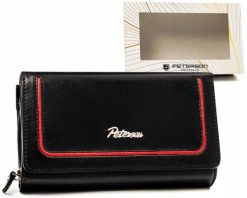 Portfel skórzany Peterson PTN KA-25 czarny. Czarne portfele damskie Peterson, bez wzorów, ze skóry. Za 110.99 zł.