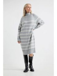 Josephine & Co Sukienka "Anika" w kolorze jasnoszaro-białym rozmiar: XXL. Białe sukienki damskie Josephine & Co, xxl, bez wzorów, z kaszmiru, bez kołnierzyka, bez ramiączek, midi. Za 250.94 zł.