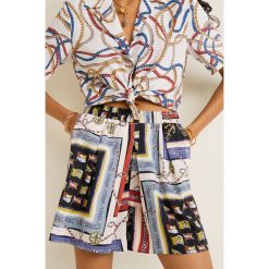 Mango - Szorty Ropeblue. Niebieskie szorty damskie Mango, bez wzorów, z elastanu, casualowe. W wyprzedaży za 49.90 zł.