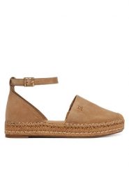 Tommy Hilfiger Espadryle Th Platform Espad Suede Strap FW0FW09144 Beżowy. Brązowe espadryle damskie Tommy Hilfiger, bez wzorów, ze skóry, bez obcasa. Za 409.99 zł.