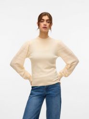 Vero Moda Sweter w kolorze beżowym rozmiar: S. Brązowe golfy damskie Vero Moda, s, bez wzorów, bez ramiączek. Za 100.28 zł.